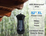 Awoco 18 W Outdoor Bug Zapper 4000V High Powered Electric Killer Fly Trap with 82” Extra Long Power Cord for Eliminating Flying Insects, Flies, Mosquitoes, and Moths