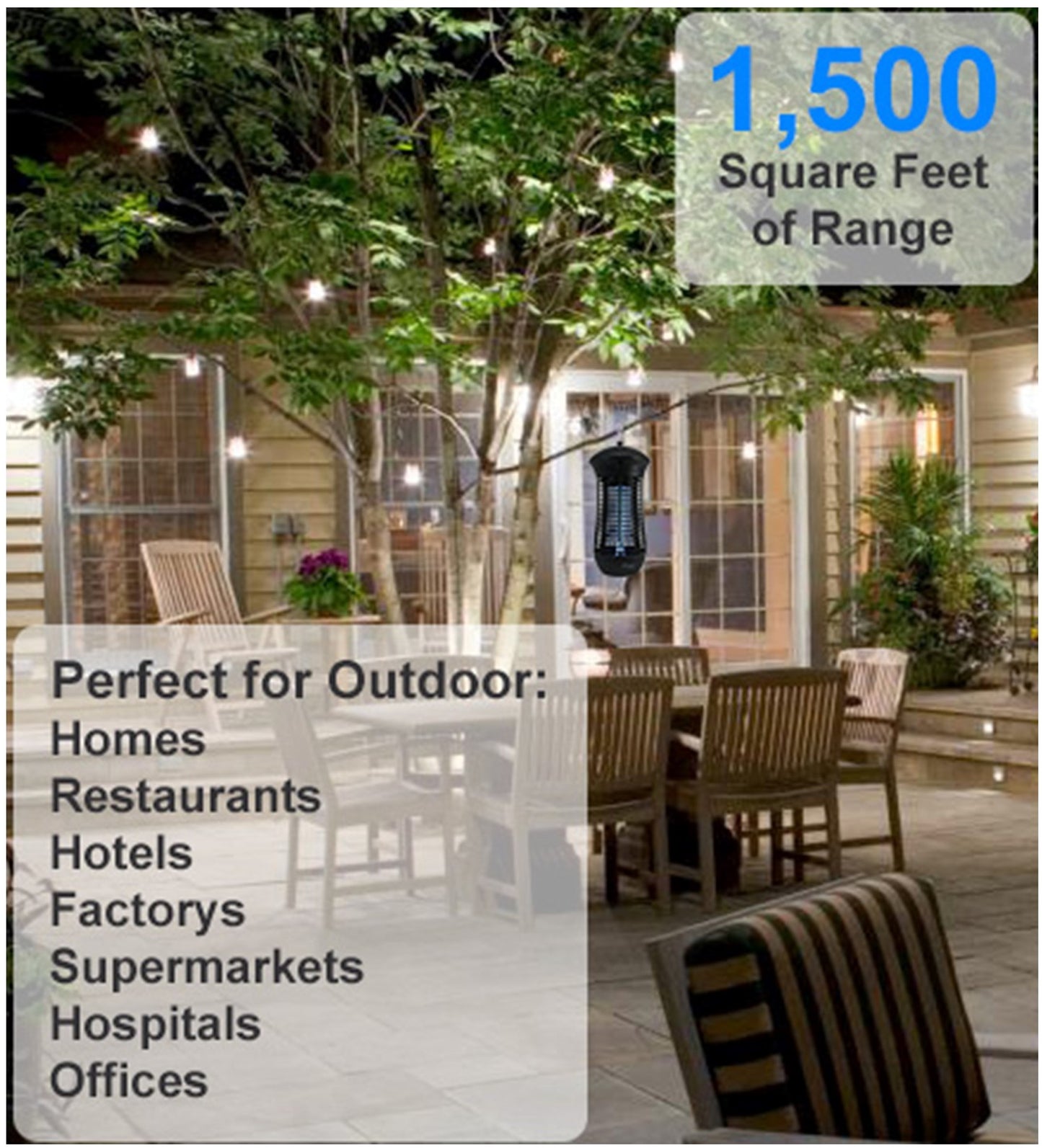 Awoco 18 W Outdoor Bug Zapper 4000V High Powered Electric Killer Fly Trap with 82” Extra Long Power Cord for Eliminating Flying Insects, Flies, Mosquitoes, and Moths