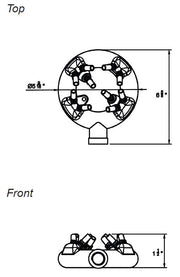 GSW WR-JBR10 Chinese Wok Range 10 Tips Jet Burner, Copper Tips, Cast Iron Body