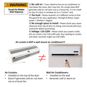 (Refurbished) Awoco FM1509 36” Super Power 2 Speeds 1200 CFM Commercial Indoor Air Curtain, UL Certified 120V Unheated, with an Easy-Install Magnetic Switch