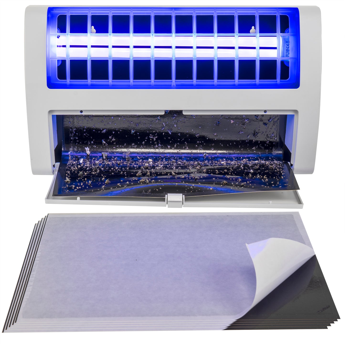 Awoco FT-1E36XL 36 W Wall Mount Sticky Fly Trap Lamp XL 78” Extra Long Power Cord for Capturing Flies, Mosquitoes, Moths and Flying Insects (Fly Trap XL + 6 Glue Boards)