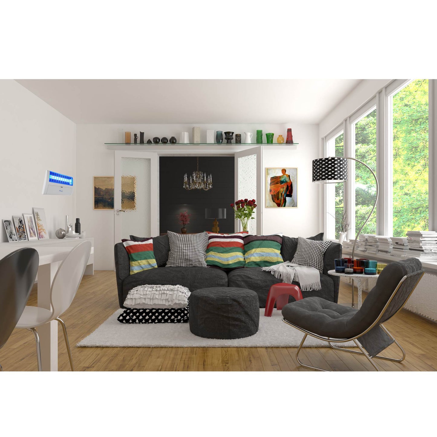 Awoco FT-1E36XL 36 W Wall Mount Sticky Fly Trap Lamp XL 78” Extra Long Power Cord for Capturing Flies, Mosquitoes, Moths and Flying Insects (Fly Trap XL + 6 Glue Boards)