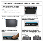 Awoco 18 W + 18 W Replacement Ballast for Fly Trap FT-3W45