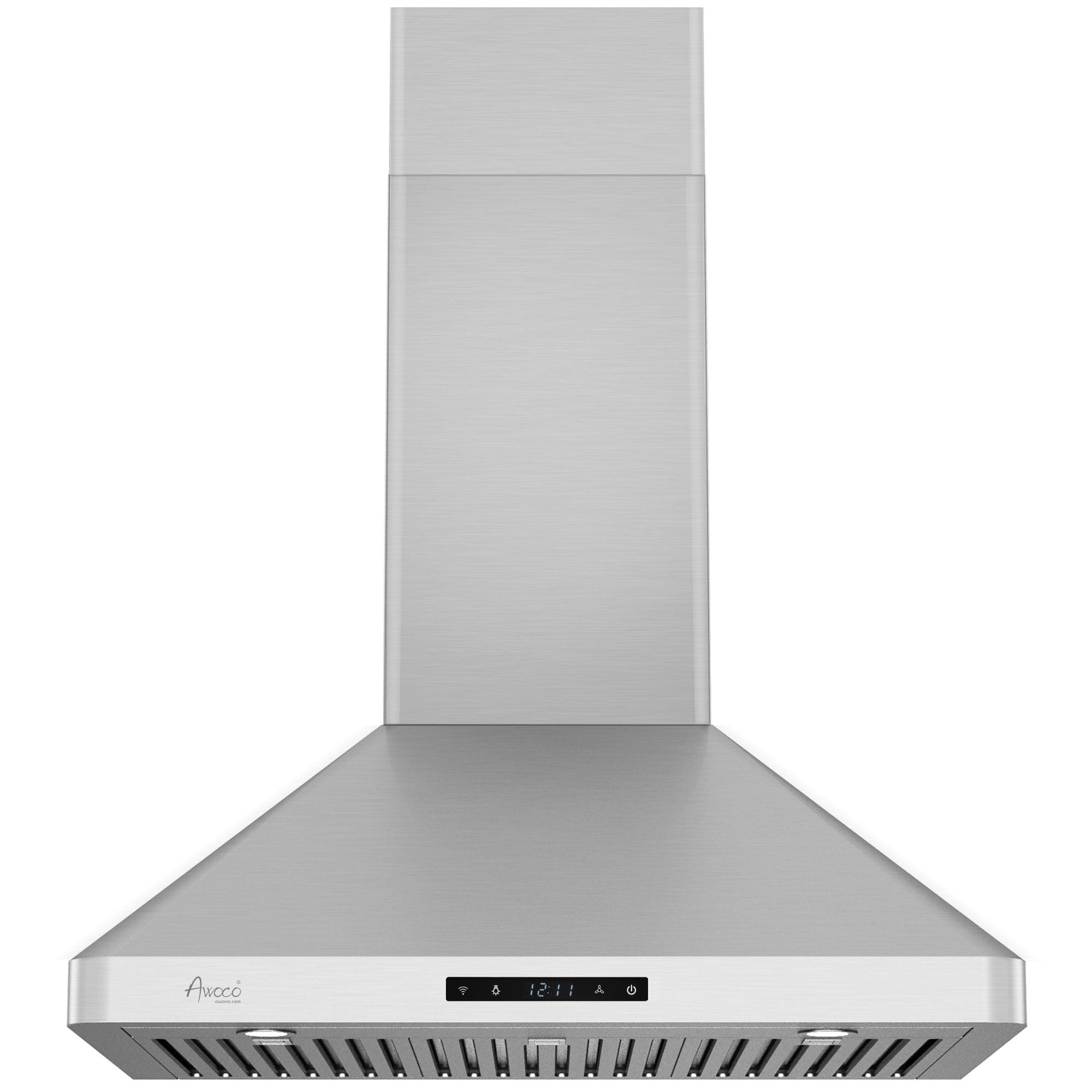 Kitchen Range Hood 30 inch Tempered Glass Touch LEDs Wall Mount Stainless  Steel