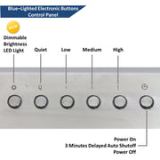 Awoco RH-SP06-R30 Super Quiet Split 5" High Stainless Steel Under Cabinet 4 Speeds 800CFM Range Hood with 2 LED Lights, Rectangular Top Vent - 30" Hood + Blower (30"W 6" Split)