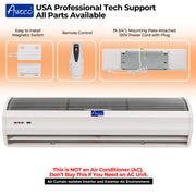 Awoco 40" Slimline 2 Speeds 1250 CFM Indoor Air Curtain, CE Certified, 120V Unheated with Remote Control and Magnetic Switch, Powerful, Quiet, Small Body, Light Weight