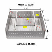 GSW Stainless Steel Scrap Basket with Welded Rack Slide Rails, 19-1/2"W x 19-1/2"L, ETL Certified (20" x 20", Scrap Basket)