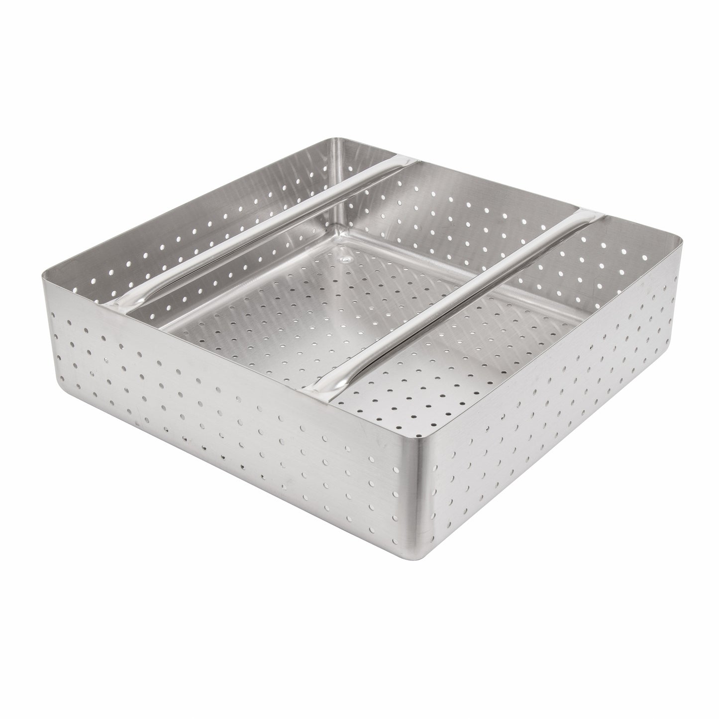 GSW Stainless Steel Scrap Basket with Welded Rack Slide Rails, 19-1/2"W x 19-1/2"L, ETL Certified (20" x 20", Scrap Basket)