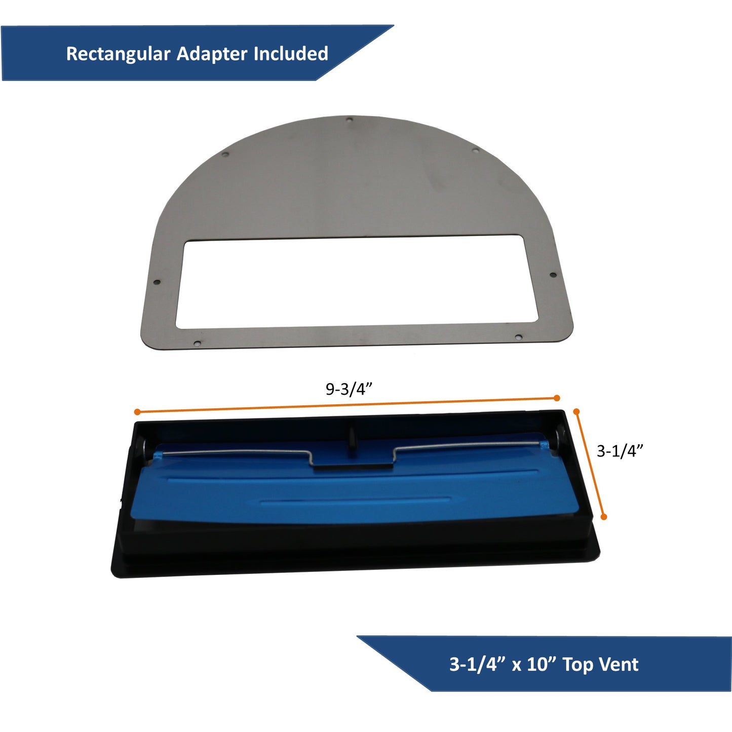 Awoco RH-SP06-R36 Super Quiet Split 5" High Stainless Steel Under Cabinet 4 Speeds 800CFM Range Hood with 2 LED Lights, Rectangular Top Vent - 36" Hood + Blower (36"W 6" Split)