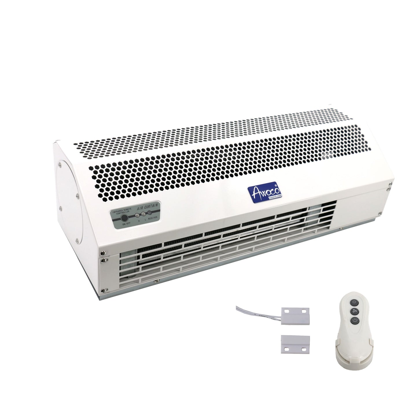 Awoco 24" 230V Heated 2 Speeds Commercial Indoor Air Curtain, CE Certified with an Easy-Install Magnetic Door Switch