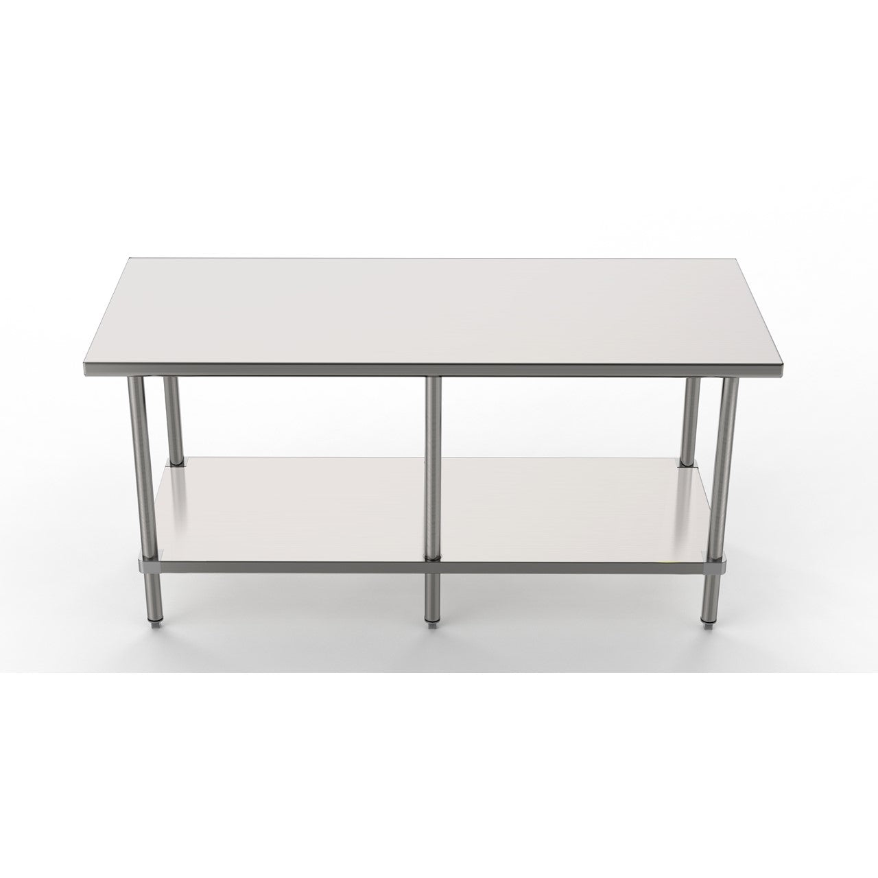 GSW Commercial Grade Flat Top Work Table with Stainless Steel Top, Galvanized Undershelf & Legs, Adjustable Bullet Feet, NSF/ETL Approved to Meet Sanitation Food Service Standard 37 (30"W x 72"L x 35"H)