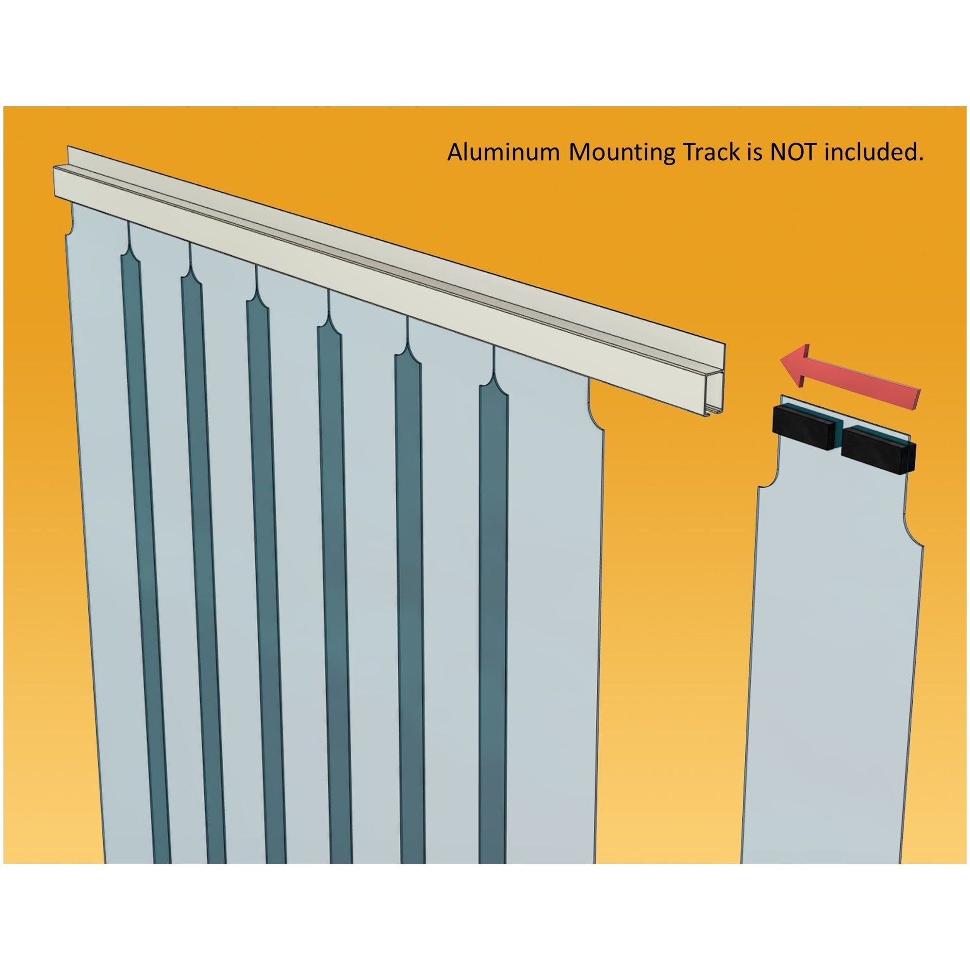 Awoco 5-7/8” W x 84-1/4” H Replacement Slide-in Vinyl Strip for Strip Climate Control Curtain, NSF Approved