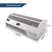 Awoco 24" 230V Heated 2 Speeds Commercial Indoor Air Curtain, CE Certified with an Easy-Install Magnetic Door Switch