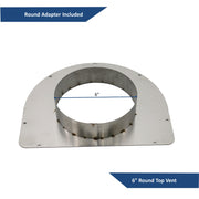 Awoco RH-SP06-N30 Super Quiet Split 5" High Stainless Steel Under Cabinet 4 Speeds 800CFM Range Hood with 2 LED Lights, 6" Round Top Vent - 30" Hood + Blower (30"W 6" Split)