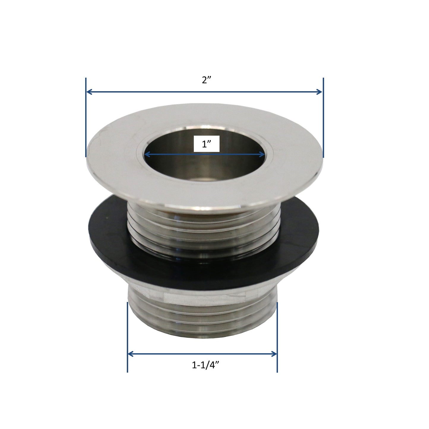 AA Faucet AA-143 Stainless Steel Bar Sink Drain 1" Nominal Pipe Size 1" NPS Thread for 1-3/8" Sink Opening (1-1/2" Length)