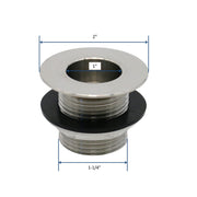 AA Faucet AA-143 Stainless Steel Bar Sink Drain 1" Nominal Pipe Size 1" NPS Thread for 1-3/8" Sink Opening (1-1/2" Length)