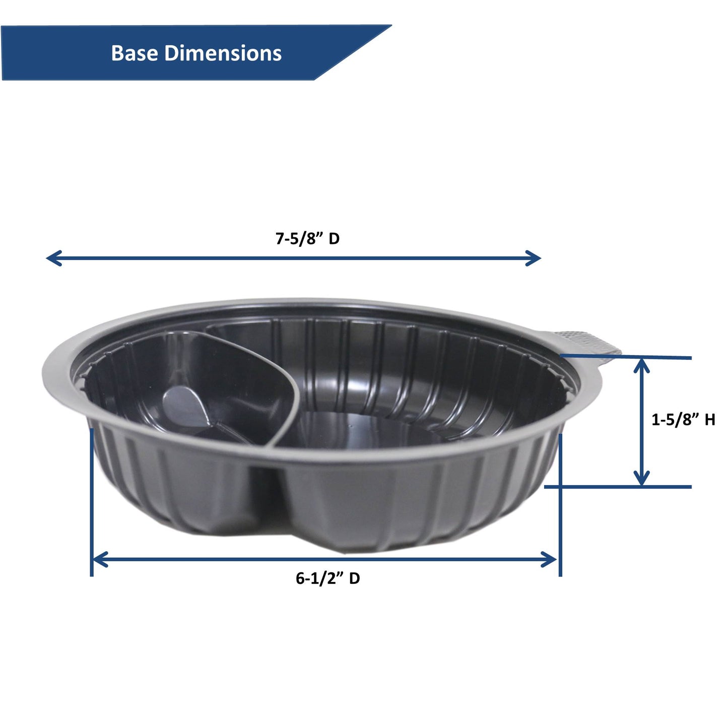 Leyso TO-B Set of 200 Black Base 2 compartment Microwavable Food Containers with Lids (24 Oz)
