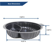 Leyso TO-B Set of 200 Black Base 2 compartment Microwavable Food Containers with Lids (24 Oz)