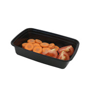 Leyso TO-JH24 24oz One Compartment Bento Box Food Container with Clear Lid - Microwave, Dishwasher Safe