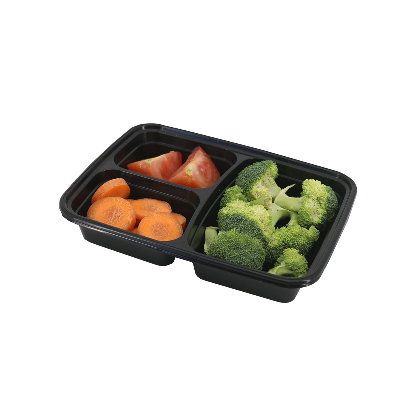 Leyso TO-JH333 33oz Three Compartments Bento Box Food Container with Clear Lid - Microwave, Dishwasher Safe