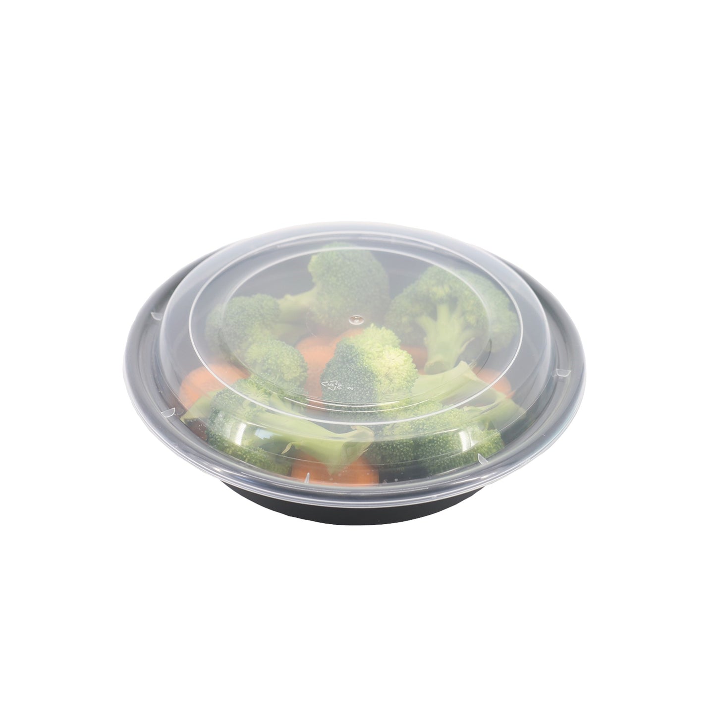 Leyso TO-JR32 32oz Round Food Container with Clear Lid - Microwave, Dishwasher Safe