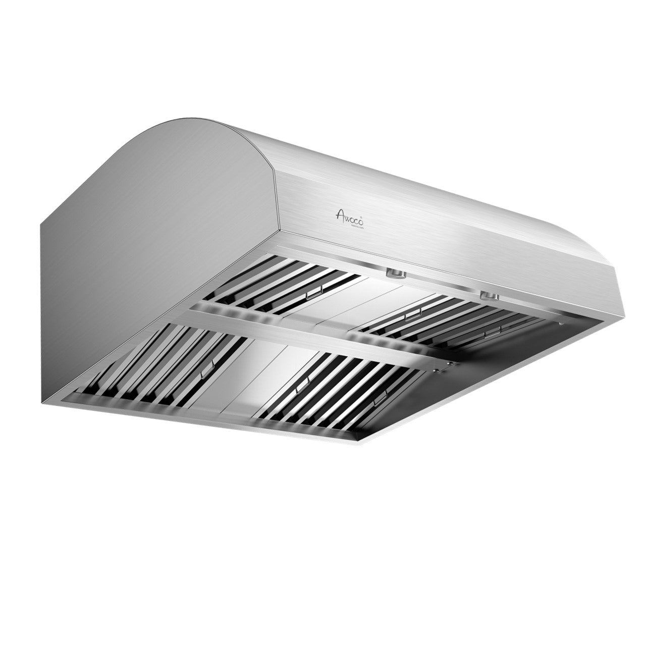 Awoco 36” Outdoor BBQ Vent Hood 17” High Type 304 Stainless Steel, 4 Speeds 1000 CFM, Adjustable LED Lights, 8” Round Top Vent