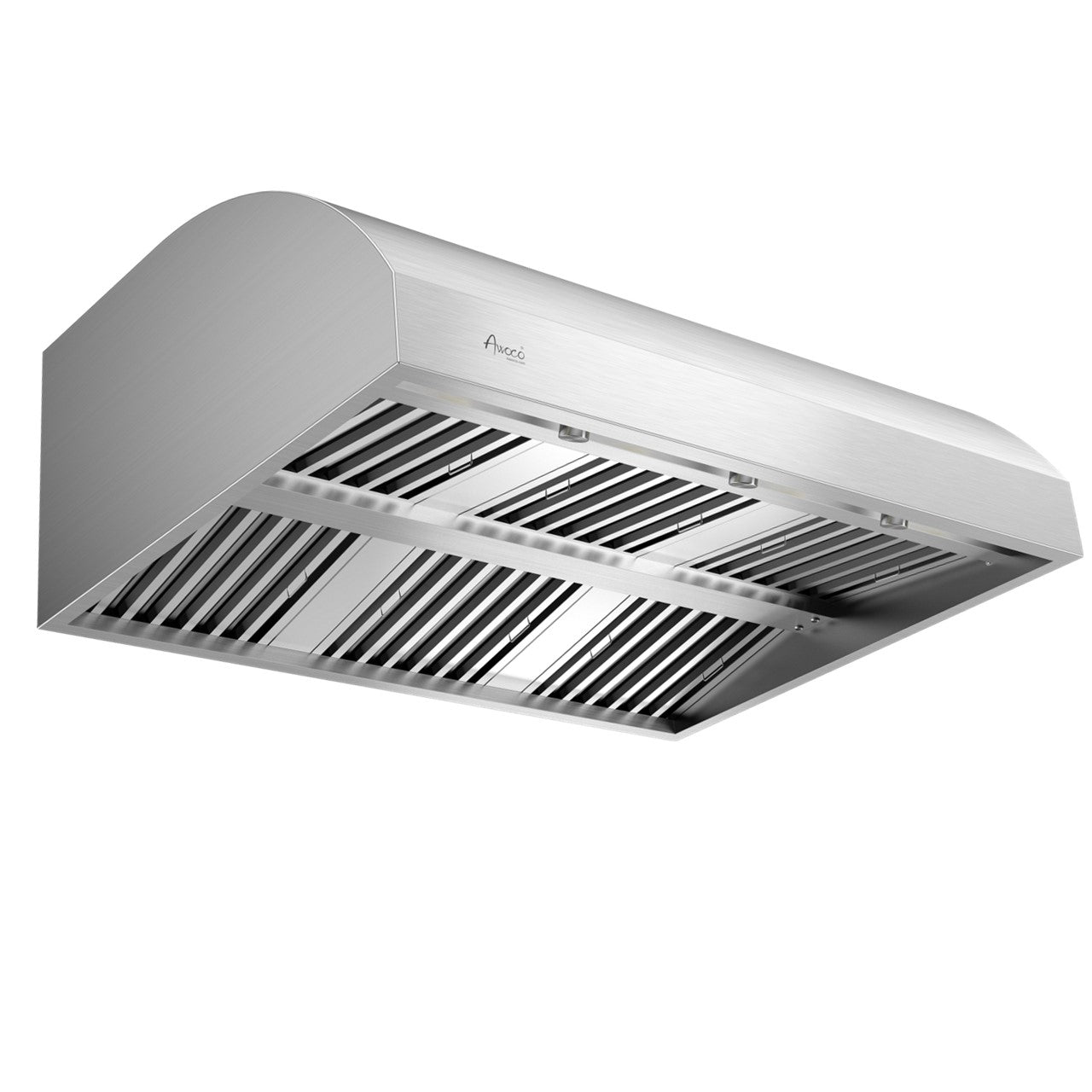 Awoco 48” Outdoor BBQ Vent Hood 17” High Type 304 Stainless Steel, 4 Speeds 2000 CFM, Dual Blowers, Adjustable LED Lights, 8” Round Top Vent