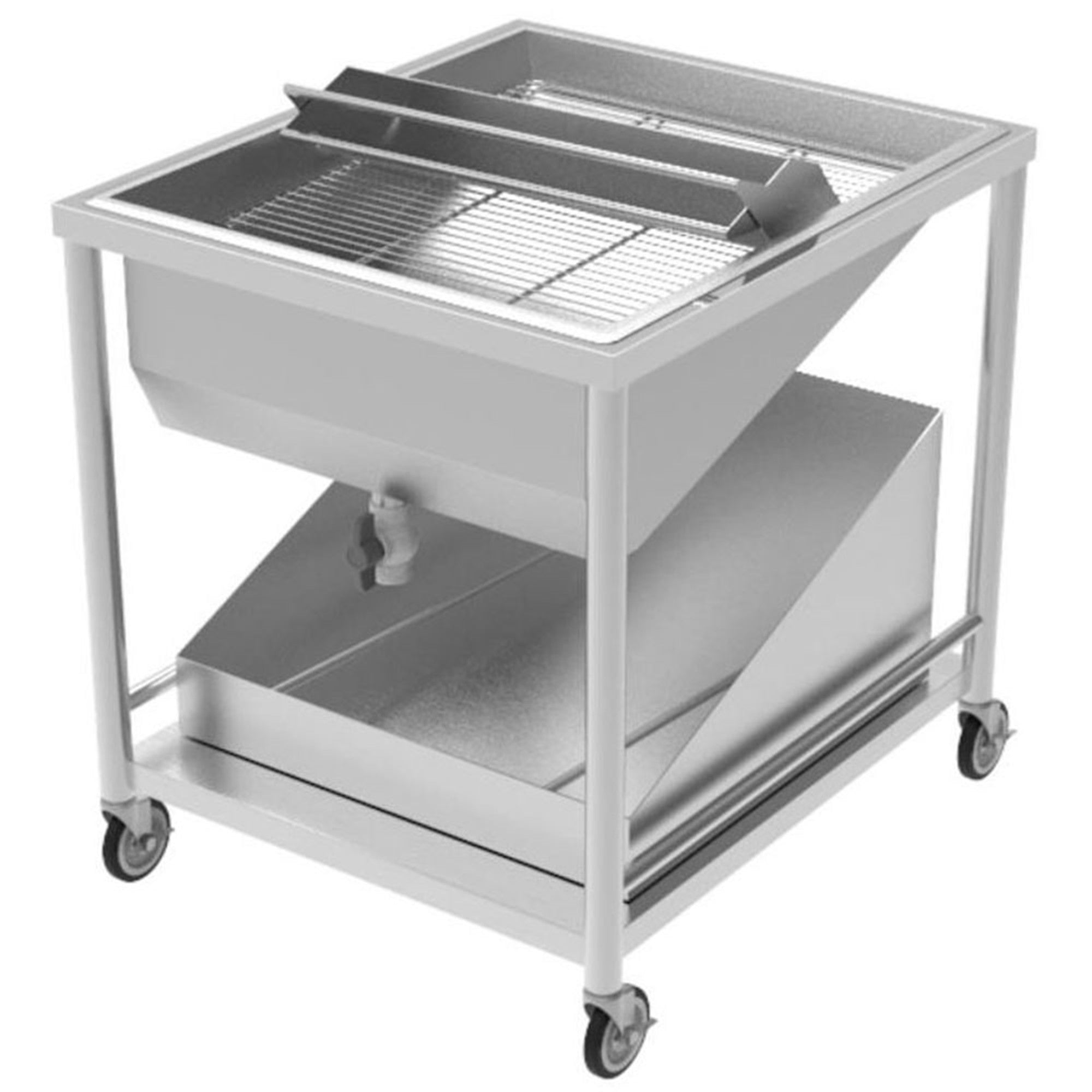 GSW 30"W x 34"D Commercial Donut Glazing Table - Stainless Steel - Mobile All-Welded Station with Stem Casters