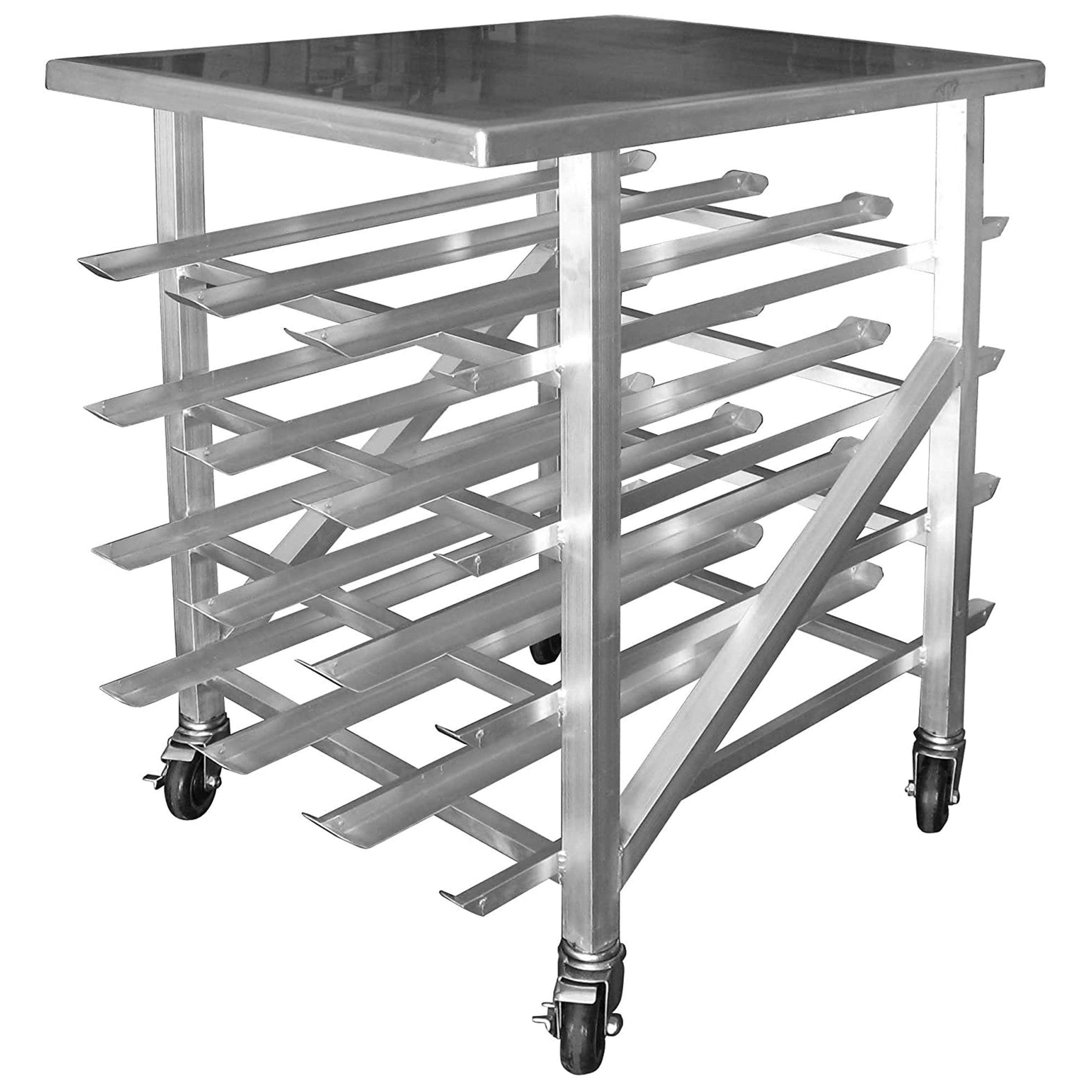 GSW AAR-CRAW41 All Welded Aluminum Half Size Countertop Can Rack Storage holds 72 Cans (#10) or 95 Cans (#5) for Commercial Kitchen, 25” x 35” x 42”