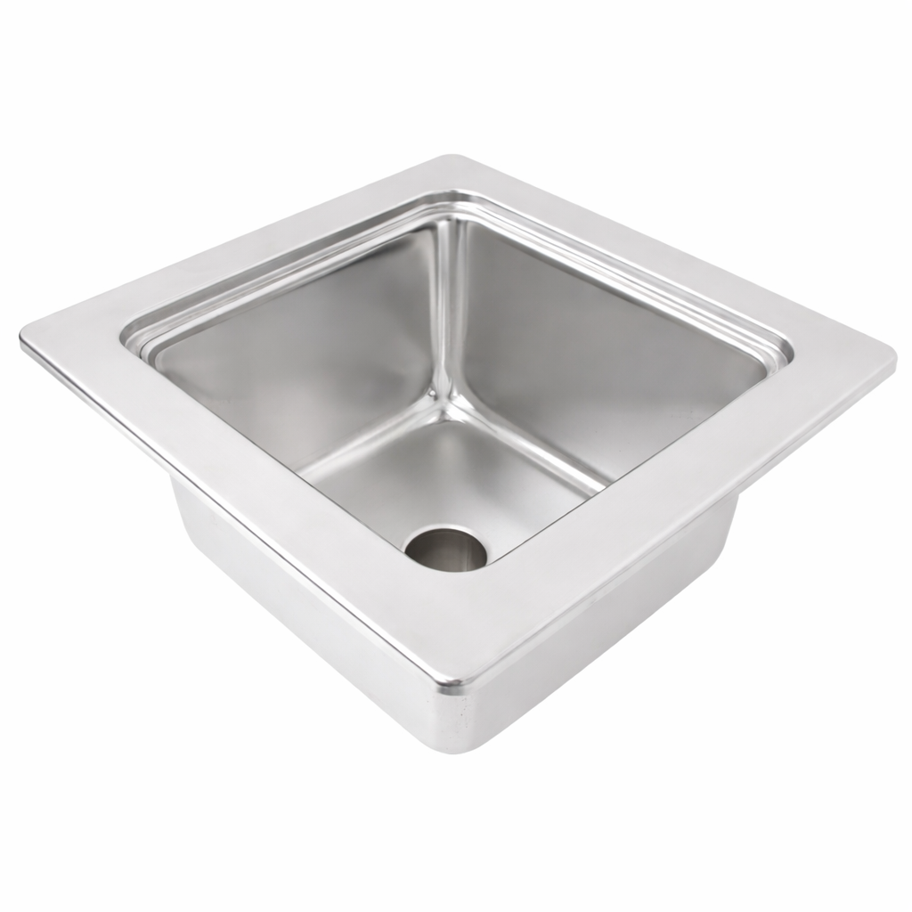 Leyso 12"x12" Type 304 Stainless Steel Floor Sink 6" Deep with 2" Drain for Restaurant, Bar and Commercial, 15 GA 1.5mm Thickness