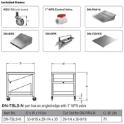 GSW 30"W x 34"D Commercial Donut Glazing Table - Stainless Steel - Mobile All-Welded Station with Stem Casters