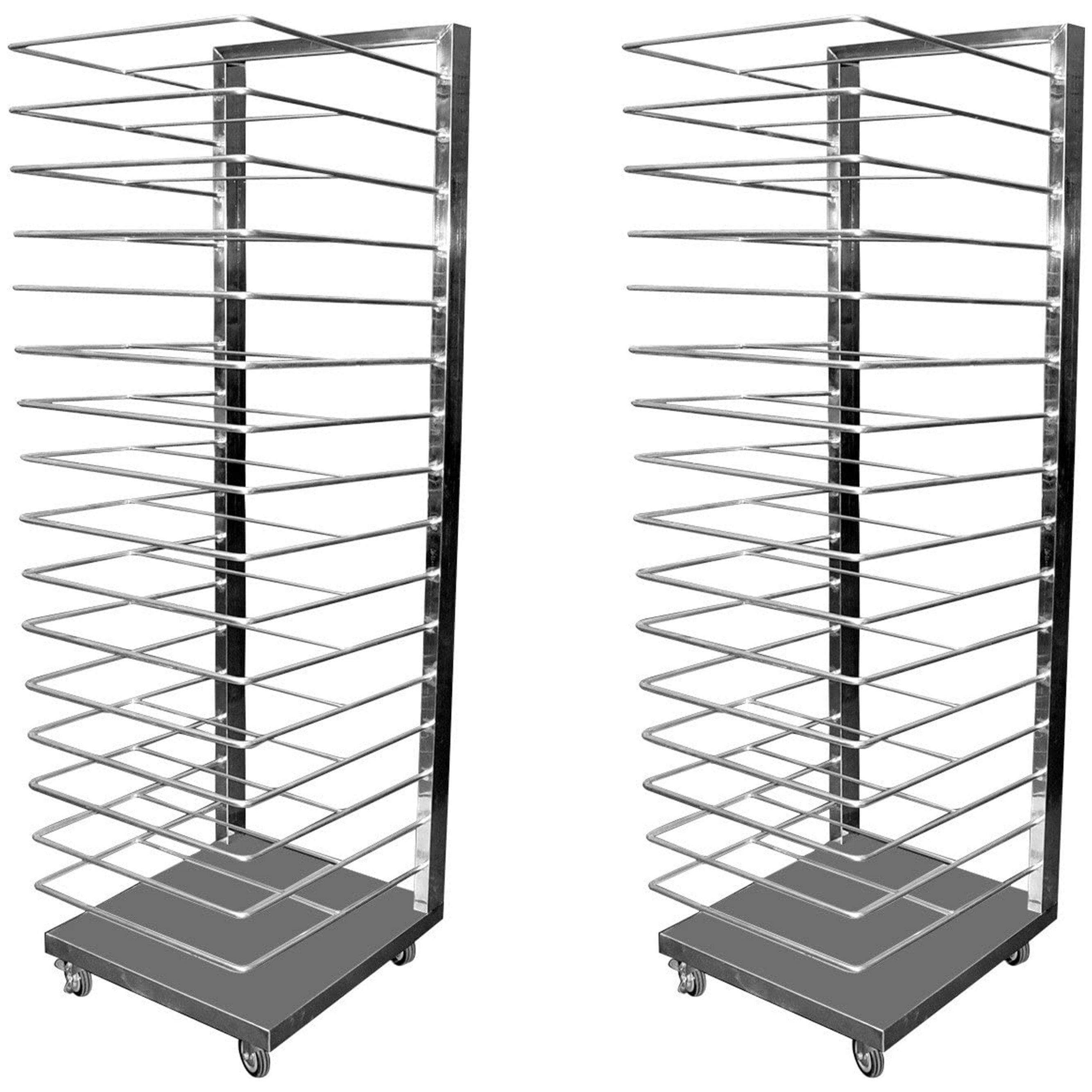 GSW DN-RA16 All Welded Stainless Steel Pan Tree Rack Storage, Welded Hard Frame, holds 16 Pans with 2-1/2” Between Shelves, 21” x 21” x 65”