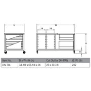 GSW 67"W x 35"D Commercial Premium Donut Glazing Table - Stainless Steel - Mobile All-Welded Station with Stem Casters