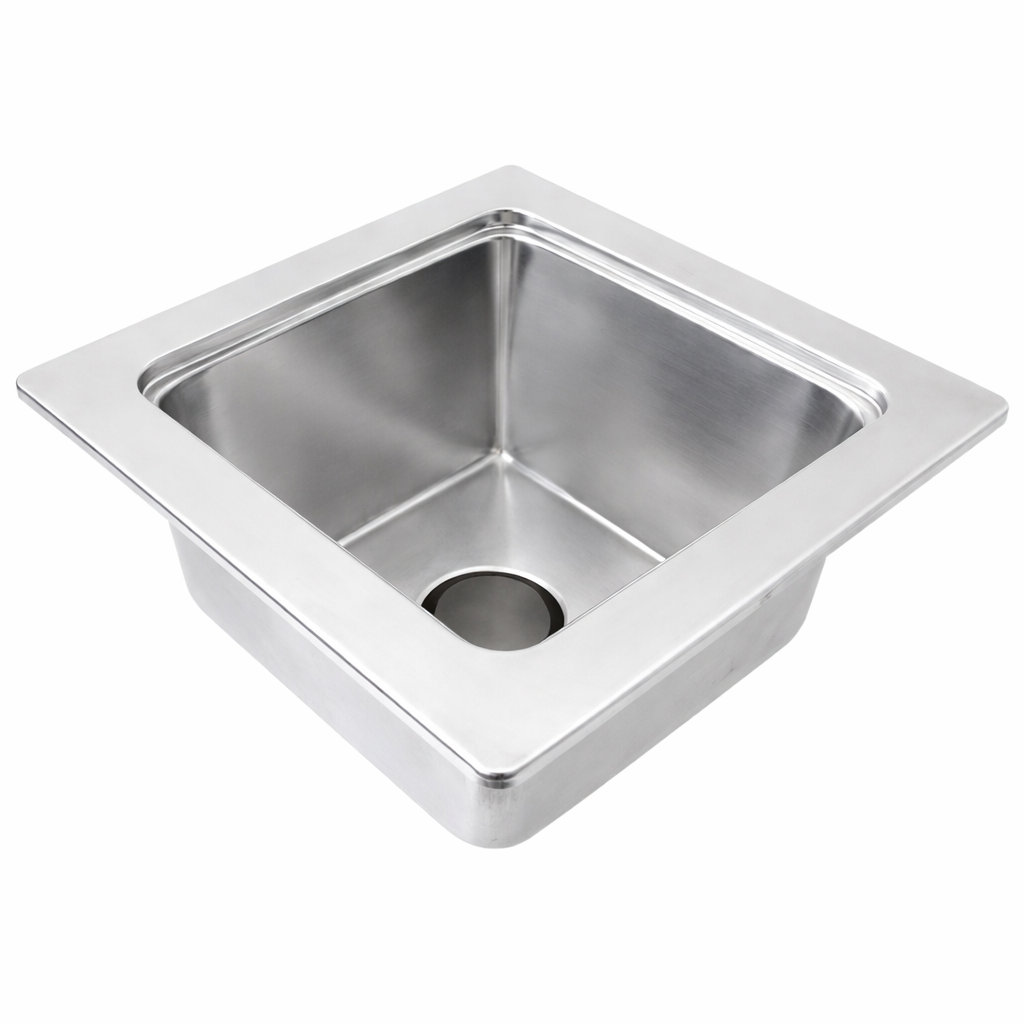 Leyso 12"x12" Type 304 Stainless Steel Floor Sink 6" Deep with 3" Drain for Restaurant, Bar and Commercial, 15 GA 1.5mm Thickness