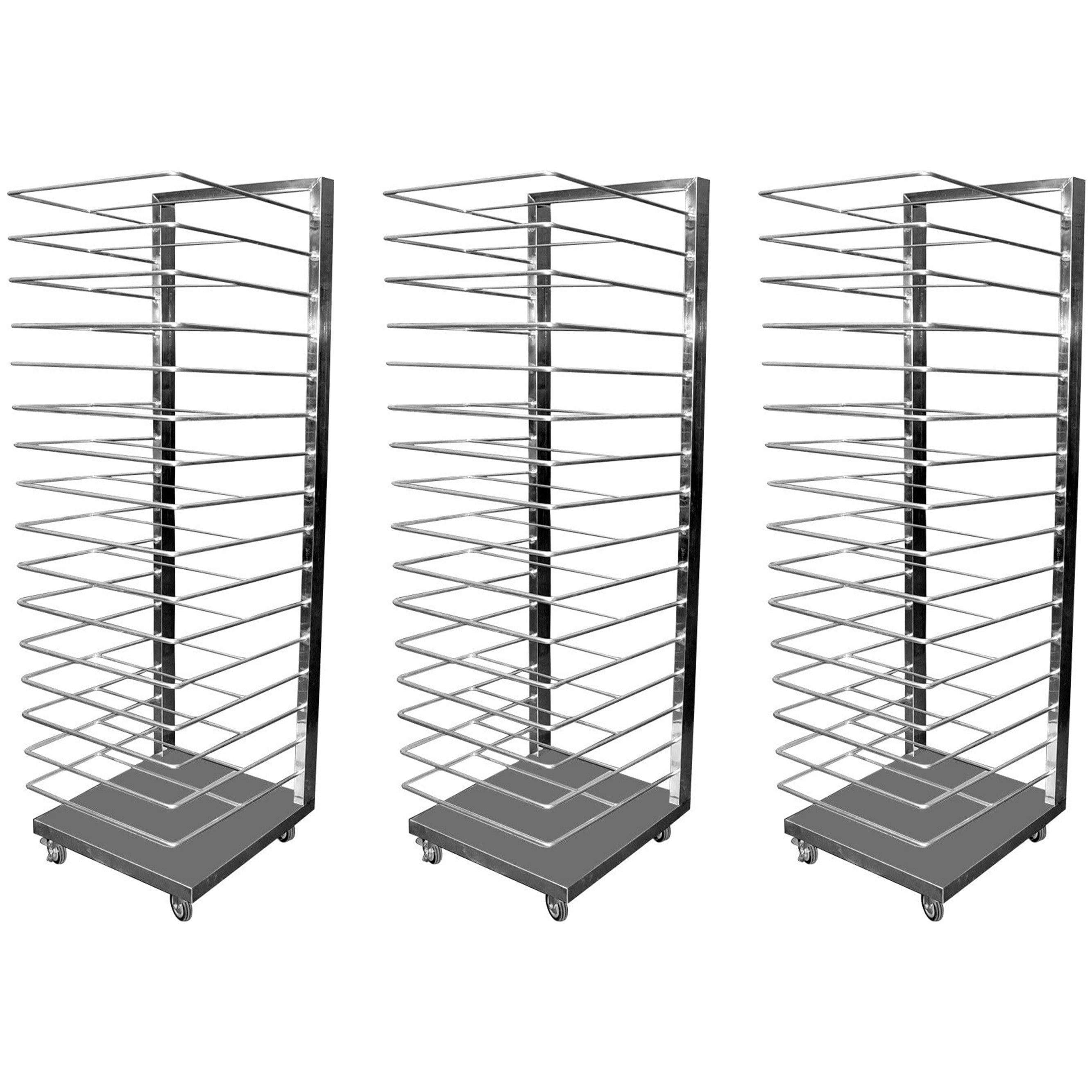 GSW DN-RA16 All Welded Stainless Steel Pan Tree Rack Storage, Welded Hard Frame, holds 16 Pans with 2-1/2” Between Shelves, 21” x 21” x 65”