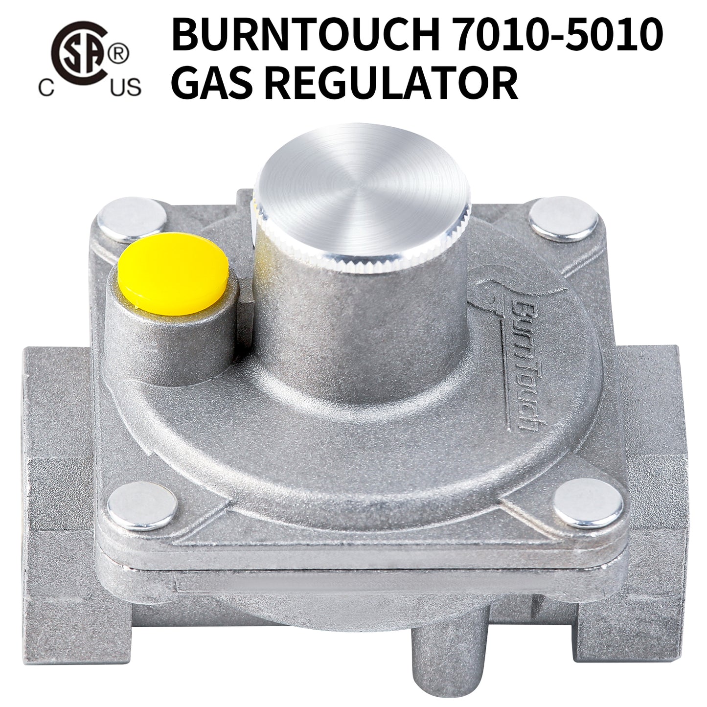 BurnTouch Gas Regulator 7010-5010 1/2 PSIG 1/2" NPT Natural Gas and Liquid Propane NAT 5" - LPG 10" WC