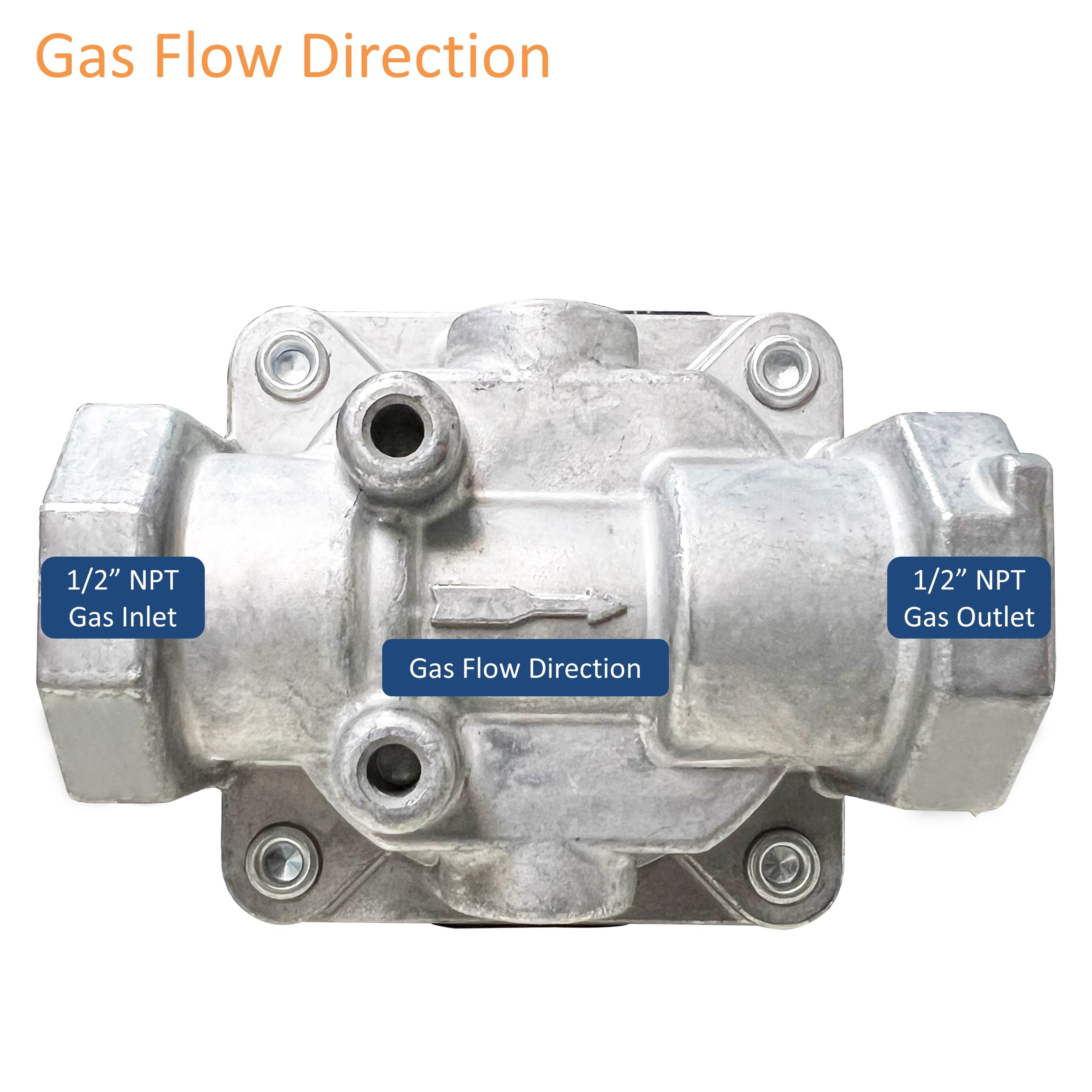 Maxitrol RV47L Liquid Propane Gas Pressure Regulator, 1/2" FPT Thread, 13/16" In and Out Opening, 1/2 PSIG In, 6" - 10" WC Out