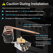 Robertshaw KKB-9-48 PB010036 Thermostat Bake/Broil Part, Oven Thermostat for Viking, Awoco Gas Range Stoves Oven, 22A 120-250 VAC, Max Temp 606°F, CSA Approved