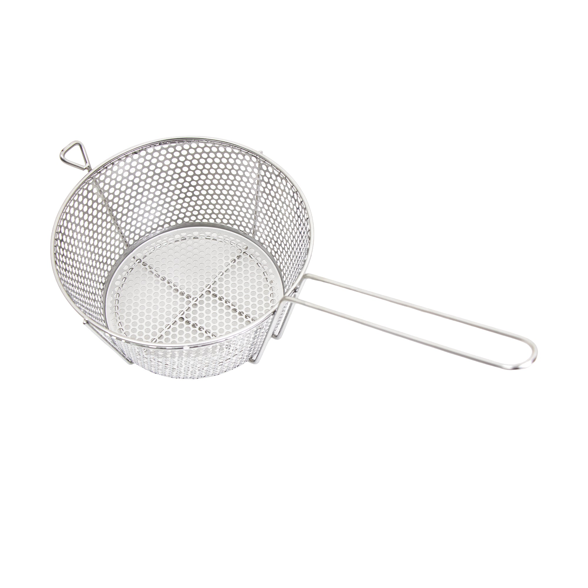 GSW STR-P09 Stainless Steel Round Vegetable Basket with A Hook (17”L x 9”W x 7”H)