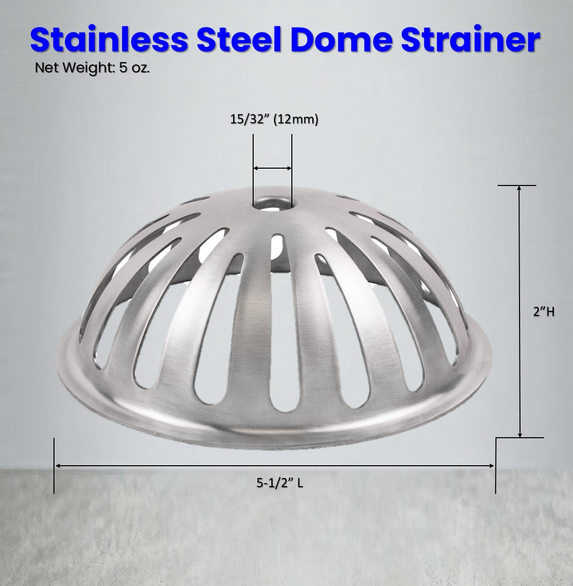 Leyso 12"x12" Type 304 Stainless Steel Floor Sink with Dome Strainer, 6" Deep with 3" Drain for Restaurant, Bar and Commercial
