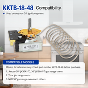 Robertshaw KKTB-18-48 Stove Oven Range Thermostat 5A 120VAC Max Temp 599°F for Awoco and Other Gas Range Stoves