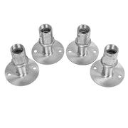 GSW FT-SP3 4 Sets Stainless Steel Adjustable Flanged Feet for 1-5/8" O.D Tubing, 3-1/2" Diameter Table Round Base for Restaurant Equipment