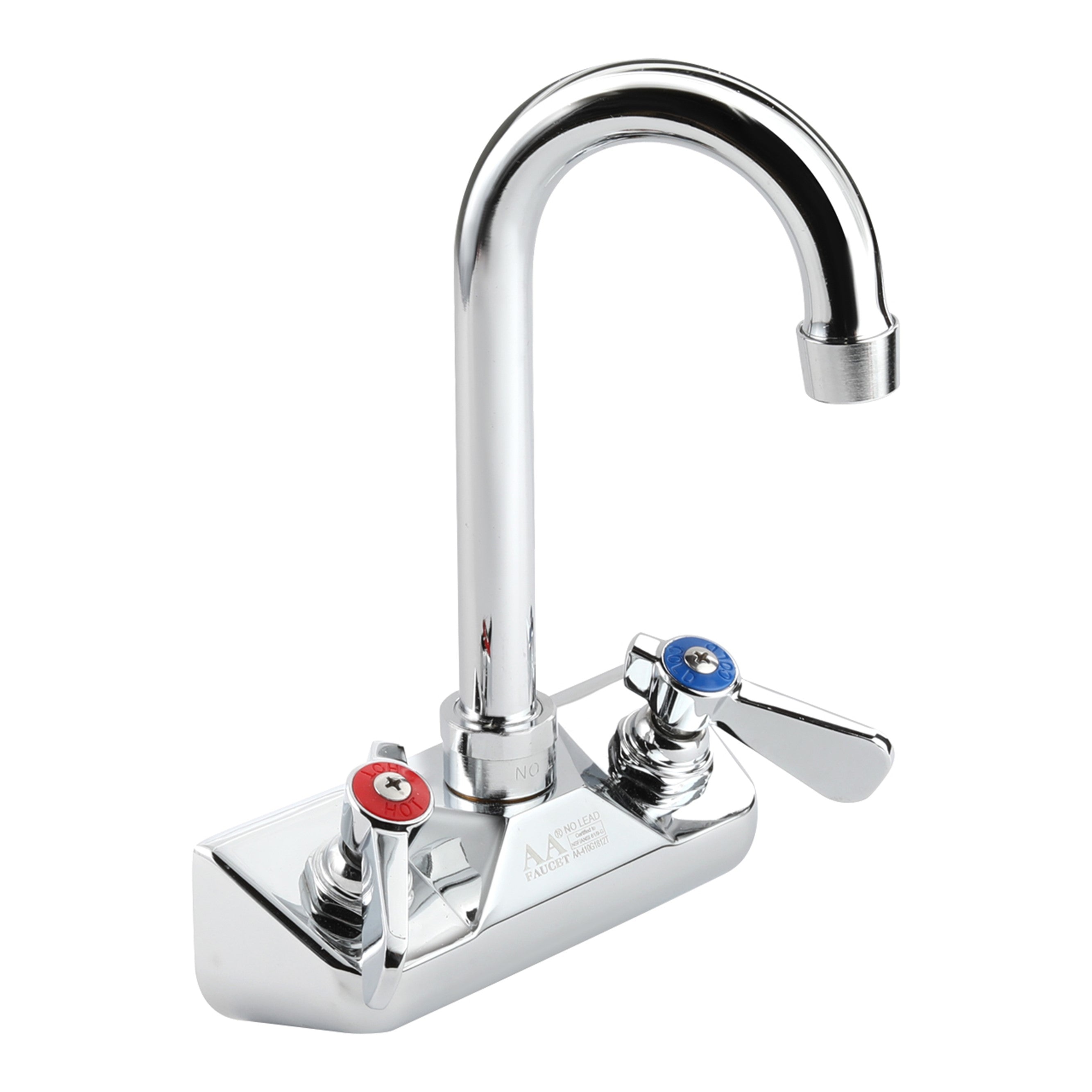 AA Faucet 4" Wall Mount Faucet w/ 3-1/2" Gooseneck Spout NSF Certified