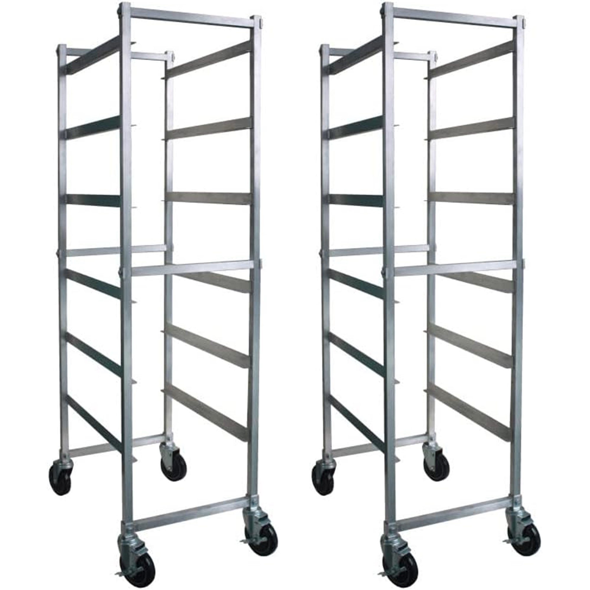 GSW AAR-0618 Welded Sanitary Aluminum Knock Down Bus Boxes Storage Rack, holds 6 Pans, 18-1/8” x 26” x 70”