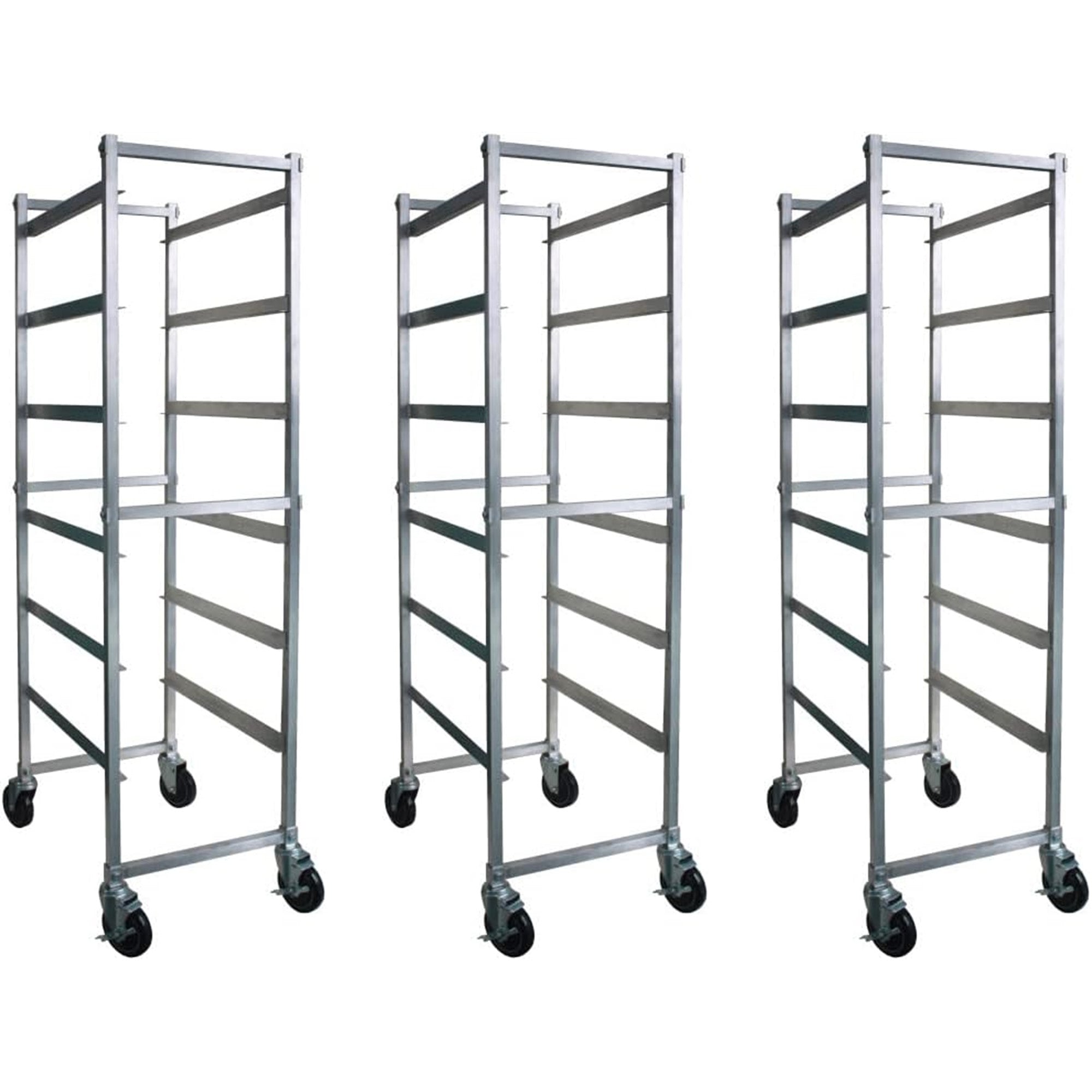 GSW AAR-0618 Welded Sanitary Aluminum Knock Down Bus Boxes Storage Rack, holds 6 Pans, 18-1/8” x 26” x 70”