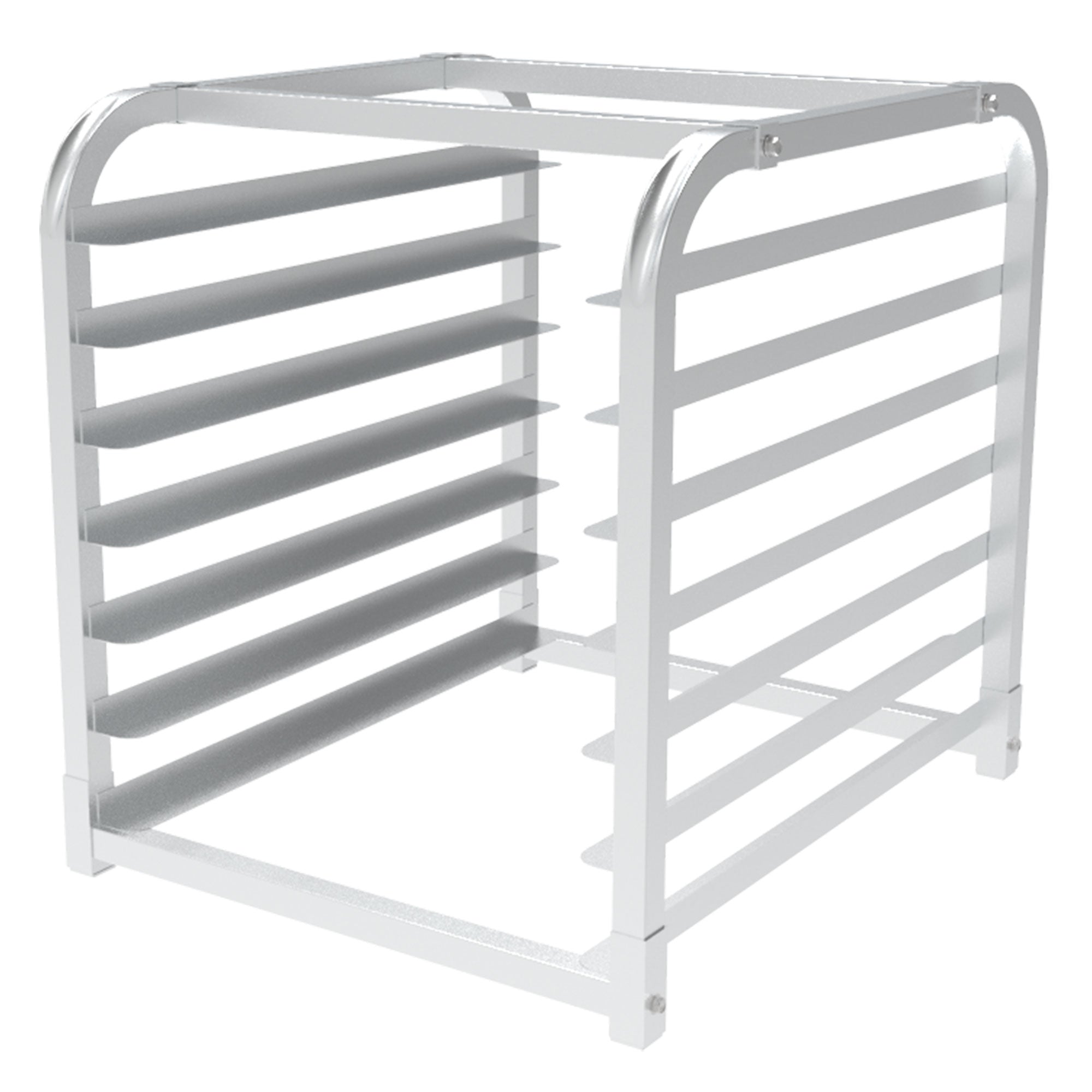 GSW AAR-1507 Knock Down Aluminum Half Size Countertop 7 Pan Rack, for 18” x 26” pans, for Commercial Kitchen, 24” x 20-1/4” x 23”