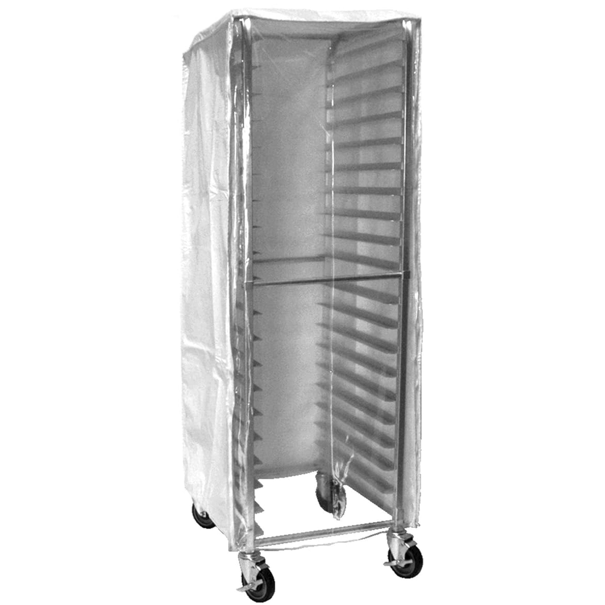 GSW AAR-20CW White Plastic Cover w/ Clear Front Bun Pan Rack Cover with 2 ZIppers, for Commercial Kitchen Used for 21” x 26” x 70” Rack