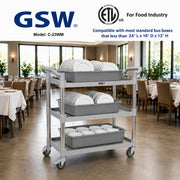 GSW Functional Plastic Utility Bus Cart (16-1/4"W x 33-1/4"L x 40"H)