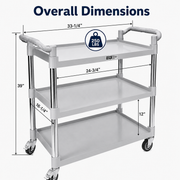 GSW Functional Plastic Utility Bus Cart (16-1/4"W x 33-1/4"L x 40"H)