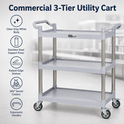 GSW Functional Plastic Utility Bus Cart (16-1/4"W x 33-1/4"L x 40"H)